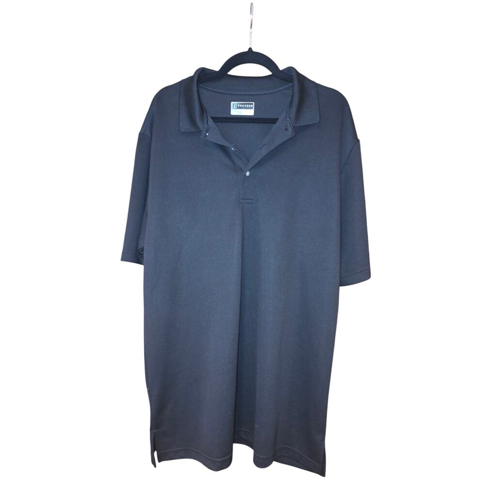 PGA‎ Tour Polo Shirt Mens L black Airflux Moisture Wick Sun Protection Golf